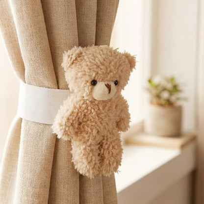 Chumia 2 Pcs Bear Curtain Tiebacks Cute Nursery Decor - style: Bear