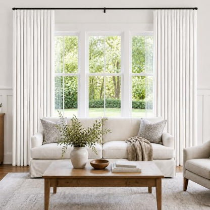 Topfinel Pinch Pleated Curtains Blackout 84 Inch 2 Panels Set, Dual Layer Natural Linen 100% Blackout Panels for Bedroom Living Room, Neutral Farmhouse Aesthetic Beige White Drapes 40" W*84" L - color: Natural, size: 40"W x 84"L (Pack of 2)