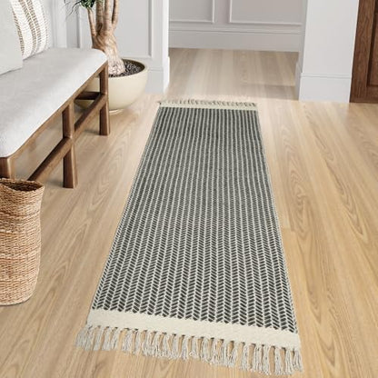 Lahome Boho Bathroom Runner Rug, 2x6 Washable Rugs for Kitchen Hallway - color: Grey, size: 2' x 6' (Runner)