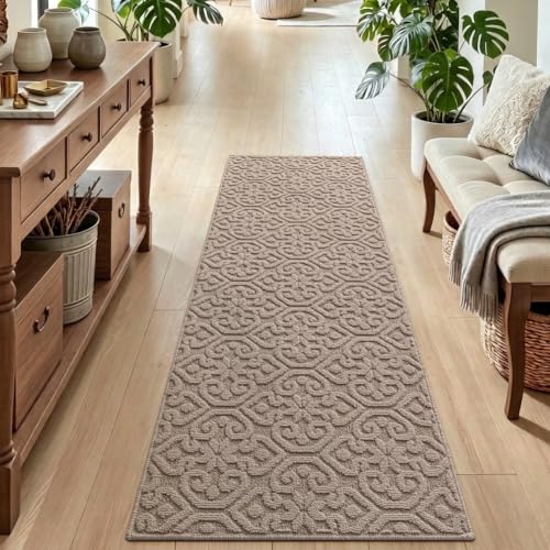 DEXI Hallway Runner Rug Non Slip, 2x6 Washable Runners Carpet, Beige - color: Beige, size: 24" X 72" (Runner)