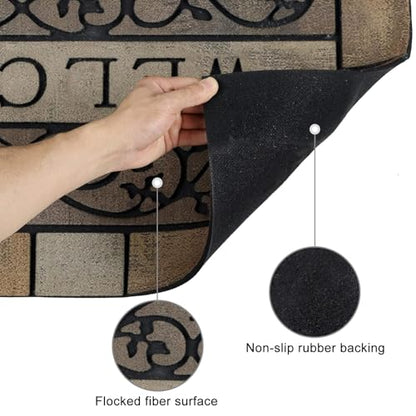 CHICHIC Front Door Mat 17"x29" Outdoors Mat Heavy Duty Welcome Mat, Vine - size: 17" x 29"