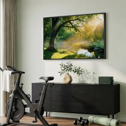 Framed Nature Sunset Tree Landscape Wall Art for Living Room, 24x36 Inch - color: Warm Green, size: 36"L x 24"W