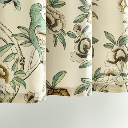 Leeva Rustic Farmhouse Cafe Curtains for Kitchen, Rod Pocket Small Window Curtains Over Sink, 30" x 30", Plants & Birds & Butterfly Print on Beige - color: M9, size: 30"W x 30"L (Pack of 2)
