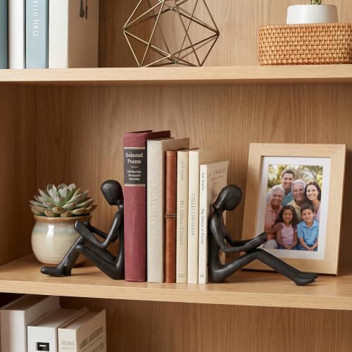 Sziqiqi Heavy Duty Bookends for Books: Decorative Book Ends for Shelves