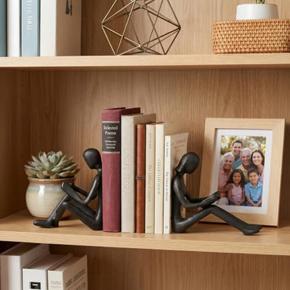 Sziqiqi Heavy Duty Bookends for Books: Decorative Book Ends for Shelves