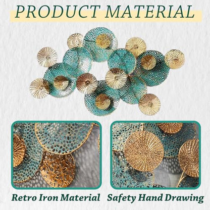 edaknez Large Metal Wall Art Decor, 47x27 Metal Lotus Leaf Wall Sculpture - color: B 47 inch x 27 inch