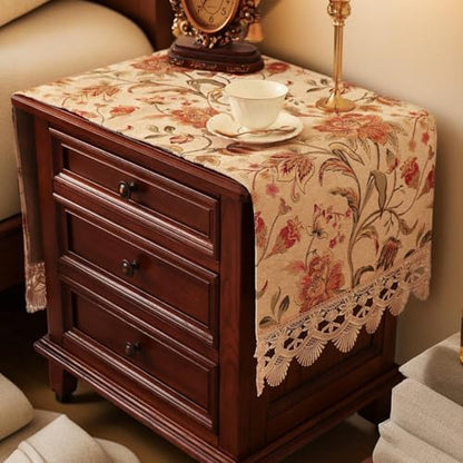 Nightstand Cover Lace Beige, Jacquard, Large, 15.7x51.2 Inch - color: Beige, size: 51.2" x 15.7" (Rectangular)