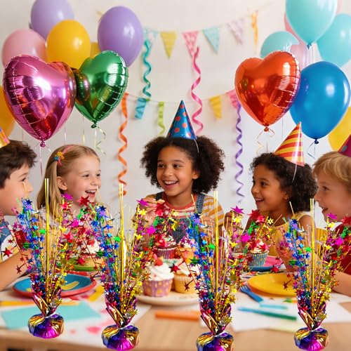FUBININA Birthday Table Centerpiece Party Decoration Colorful Foil Tabletop