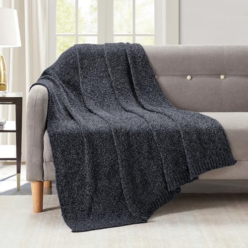 BOURINA Chenille Throw Blanket Boho Throw Outdoor Blanket,50x60Inch Grey - color: Chenille-grey, size: 50"×60"