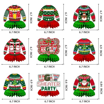 Christmas Ugly Sweater Party Decorations Honeycomb Centerpiece - style: Ugly Sweater