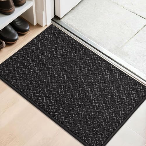 COSY HOMEER Dirt Trapper Door Mat 20"x32" Non Slip Washable Black - color: Black, size: 20" x 32"