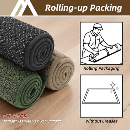 COSY HOMEER Dirt Trapper Door Mat 17"x48" Non Slip Washable Dark Grey - color: Dark Grey, size: 17" x 48"