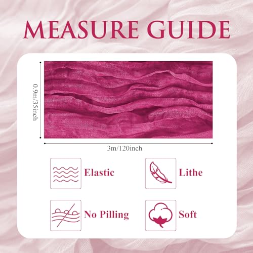 Cheesecloth Table Runner 10FT Fuchsia Boho Gauze Rustic Sheer Runners - color: Fuchsia, size: 1 Pack