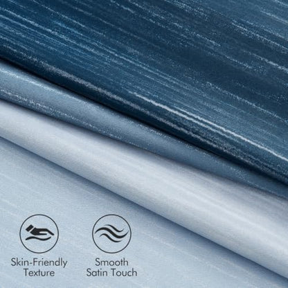 MIULEE Dark Blue and Light Blue Ombre Blackout Curtains 52Wx63L Set of 2 - color: Dark Blue and Light Blue, size: 52"W x 63"L (Pack of 2)