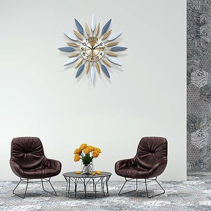 Lafocuse 23 Inch Metal Mid Century Modern Wall Clock for Living Room Decor