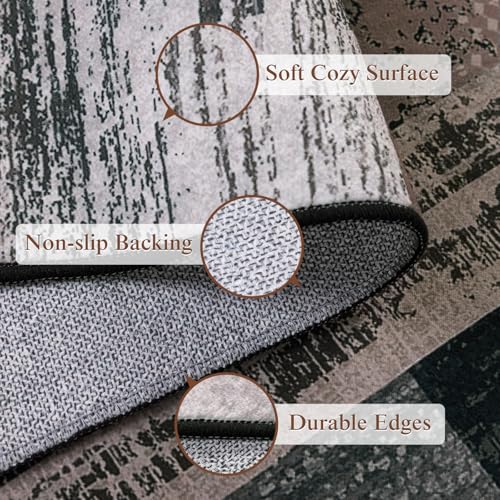 LIANLAM 5x7 Washable Area Rugs for Living Room and Bedroom(5x7,Chocolate) - color: Chocolate, size: 5' x 7' (Rectangular)