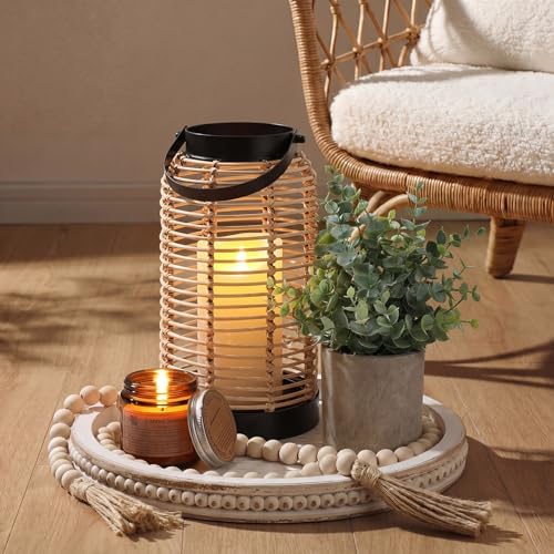 Novabright 6 Pcs Farmhouse Lantern Decor Set Candle Lanterns Rustic Bobo - style: Rustic Bobo