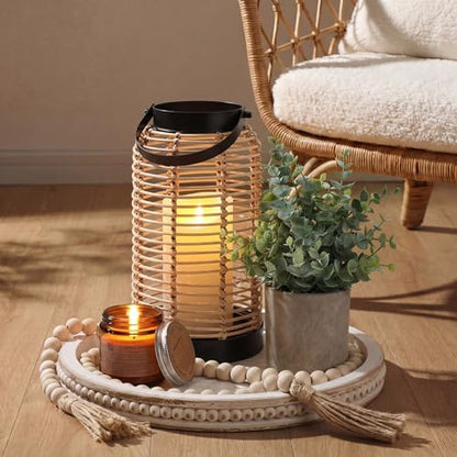 Novabright 6 Pcs Farmhouse Lantern Decor Set Candle Lanterns Rustic Bobo - style: Rustic Bobo