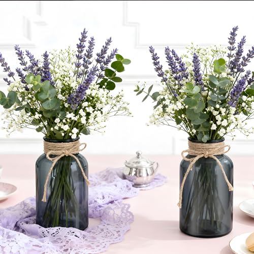 12 Pack Mason Jar Vases for Centerpieces, Black Glass Flower Vase - color: Black