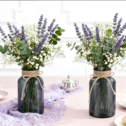 12 Pack Mason Jar Vases for Centerpieces, Black Glass Flower Vase - color: Black