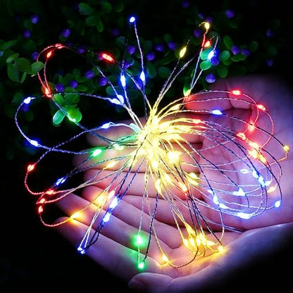 3 Pack 100 LEDs Fairy String Lights Battery Operated 32.8 FT with Timer - color: 10-Multi-colored