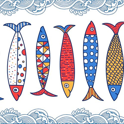 Kitchen Rugs for Floor 2 Pcs Memory Foam Padded Anti Fatigue Kitchen Mat - color: Fish-02