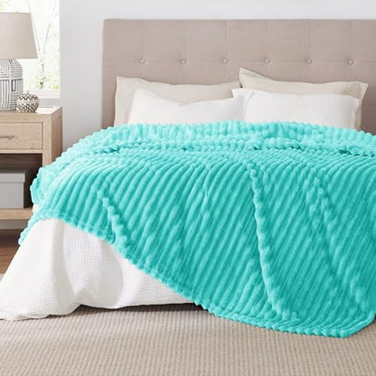 Bedsure Soft King Size Blankets for Bed Blue Fog 108"x90" - color: Blue Fog, size: King