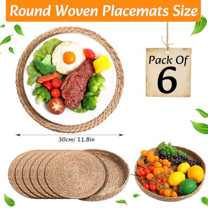 Boho Table Runner and Placemats Set, 6 Sets, Brown, 12x72 - color: Brown, size: 12x72"
