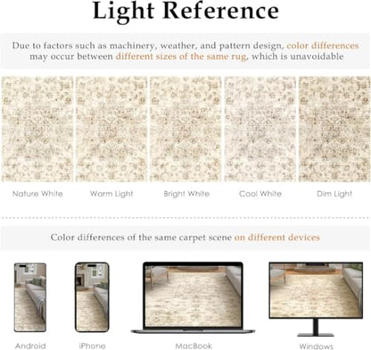 3 Piece Beige Neutral Kitchen Rug Set - color: Neutral | Beige, size: 24"x36"+24"x48"+24"x60"