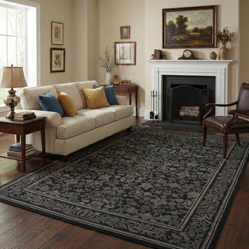 GarveeHome Washable 3x5 Entryway Rugs Non Slip Kitchen Area Rug, Black - color: Black, size: 3' x 5' (Rectangular)