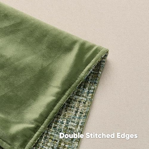 FUTEI Pack of 2 Tweed Chenille Throw Pillow Covers 20x20 Inch, Dark Green - color: Dark Green, size: 20" x 20" (Pack of 2)