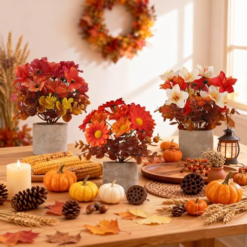 3 Pack Fall Decor for Thanksgiving Autumn Home Fireplace Holiday Decor