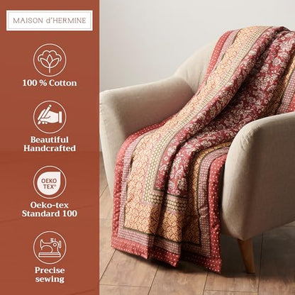 Maison d' Hermine Throw Blanket for Couch Lightweight Soft (50''X60'') - color: 005 - Surya - Barn Red, size: 50"x60"
