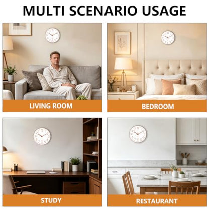 Modern Silent Wall Clock, 14 Inch Wall Clocks Battery Operated - color: Rose Gold, size: 14 Inch