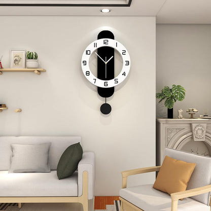 Modern Wall Clock Battery Operated Large Clocks for Living Room - size: 12.6*24 inch