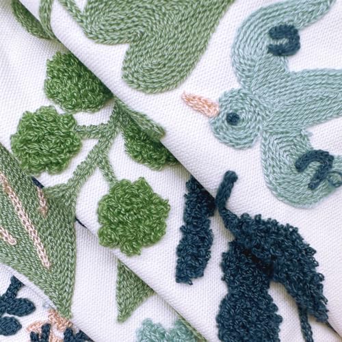 Alysheer Floral Embroidered Throw Pillow Cover 20"x 20" Set of 2 Blue Green - color: - Blue Green, size: 20" x 20" (Pack of 2)