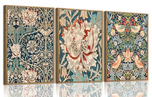 Colorful Flower Framed Canvas Wall Art Set of 3, 12x16 inch - color: Colorful Flower, size: 12"x16"