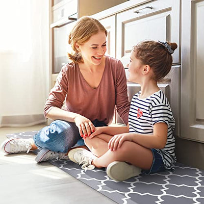 WISELIFE Kitchen Runner Rugs Anti-Fatigue mats, 17.3" x 39", 4/5 Inch, Grey - color: Stylish Grey, size: 39"L x 17.3"W x 0.8"Th