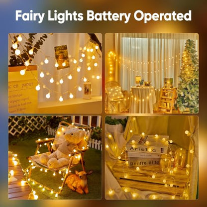 Minetom Battery Operated String Lights, 21FT 60 LED Globe Classroom Lights - color: Warm White, size: 1 Pack