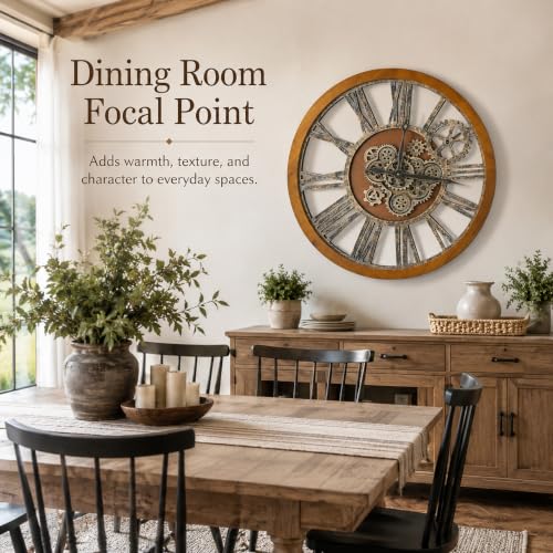The B-Style Large Wall Clock, 30 inch, Dark Brown and Bronze - color: Drak Brown and Bronze, size: 30 inch (76 cm)