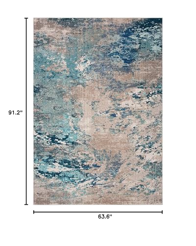 SAFAVIEH Madison Area Rug 5'3"x7'6", Modern Blue & Beige MAD440M - color: Blue/Beige, size: 5'3" x 7'6" (Rectangular)