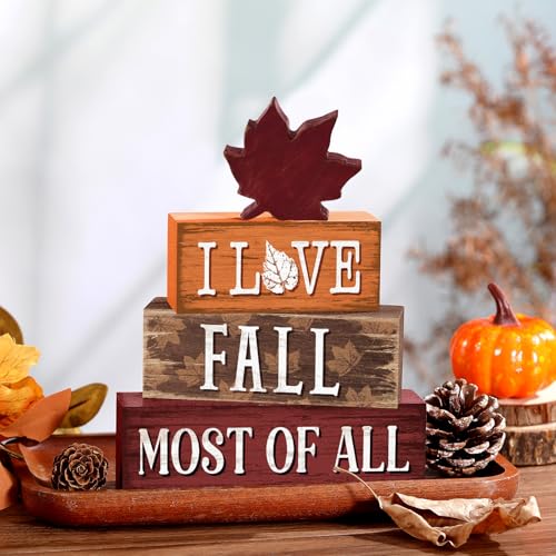 Yousoontic 4 Pcs Fall Maple Leaf Figurines Set, Rustic Farmhouse Decor - style: Autumn Maple Leaf