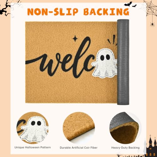 Halloween Welcome Mat Ghost Non-Slip Front Door Mat, 17x29 in - color: Ghost
