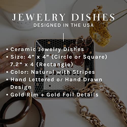 Sweet Water Decor Ring Dish Engagement - Ceramic Wedding Ring Dish for Bridal Shower - Ring Dishes for Women with White & Gold Speckled Decorative - Elegant Ring Dish Holder & Jewelry Organizer - style: Modern