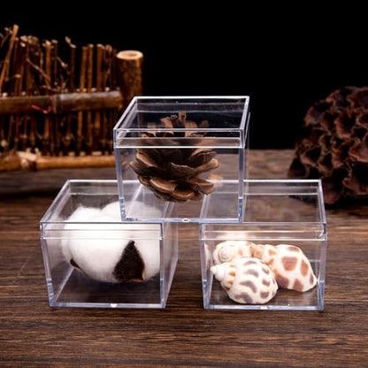 KissYou Small Acrylic Box 2.17 x 2.17 x 1.77 Inch Square Cube - size: 2.17 x 2.17 x 1.77 Inch