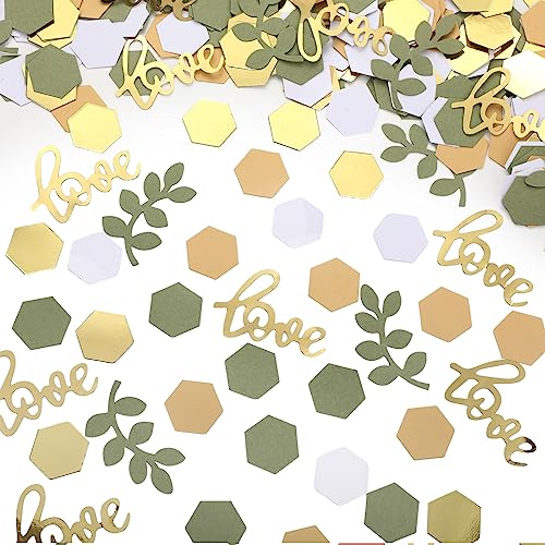 Kathfly 500 Pcs Greenery Wedding Table Confetti, Blush‑sage - color: Gold, Tea Green, Nude, White