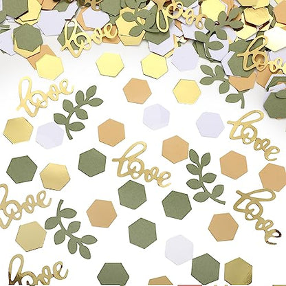 Kathfly 500 Pcs Greenery Wedding Table Confetti, Blush‑sage - color: Gold, Tea Green, Nude, White