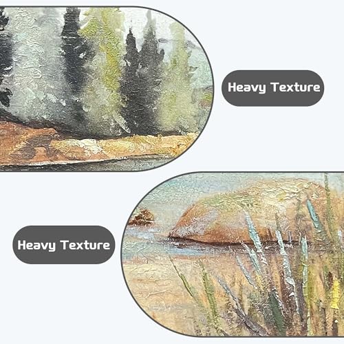 HILL WEST Farmhouse Nature Painting Lake Boat Framed Wall Art, 36x24inch - color: Boat, size: 36"L x 24"W