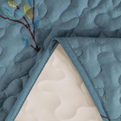 Exclusivo Mezcla 60"x 80" Boho Quilted Throw Blanket, Blue Quilt Throw - color: Floral Blue, size: 60 x 80 inch