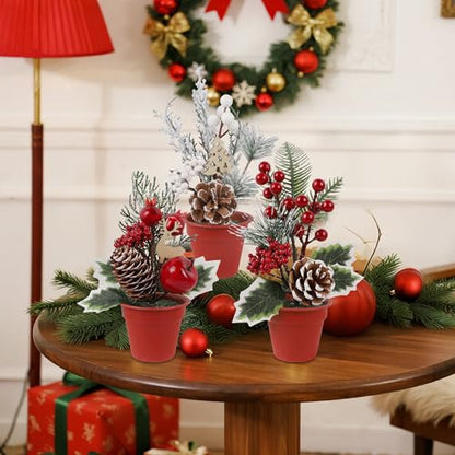 winemana Mini Christmas Tabletop Trees Centerpieces Decorations for Office - size: Style 4
